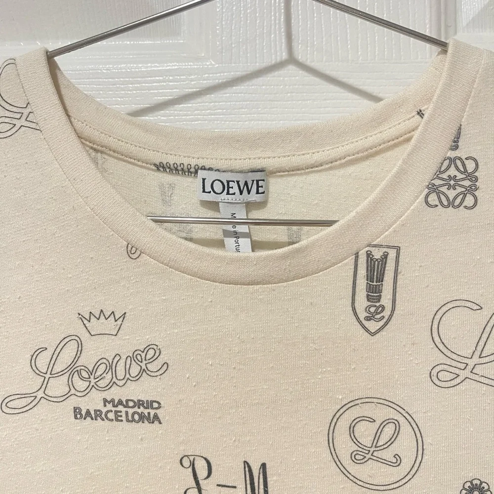 Loewe Beige Graphic Short Sleeve Tee - Picture 2 of 5